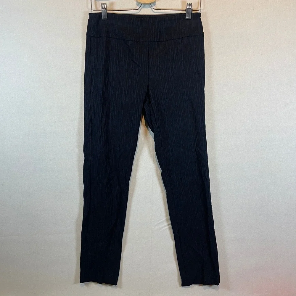 Elliott Lauren Pull On Slim Ankle‎ Pants Black Abstract Texture Print - Size 4